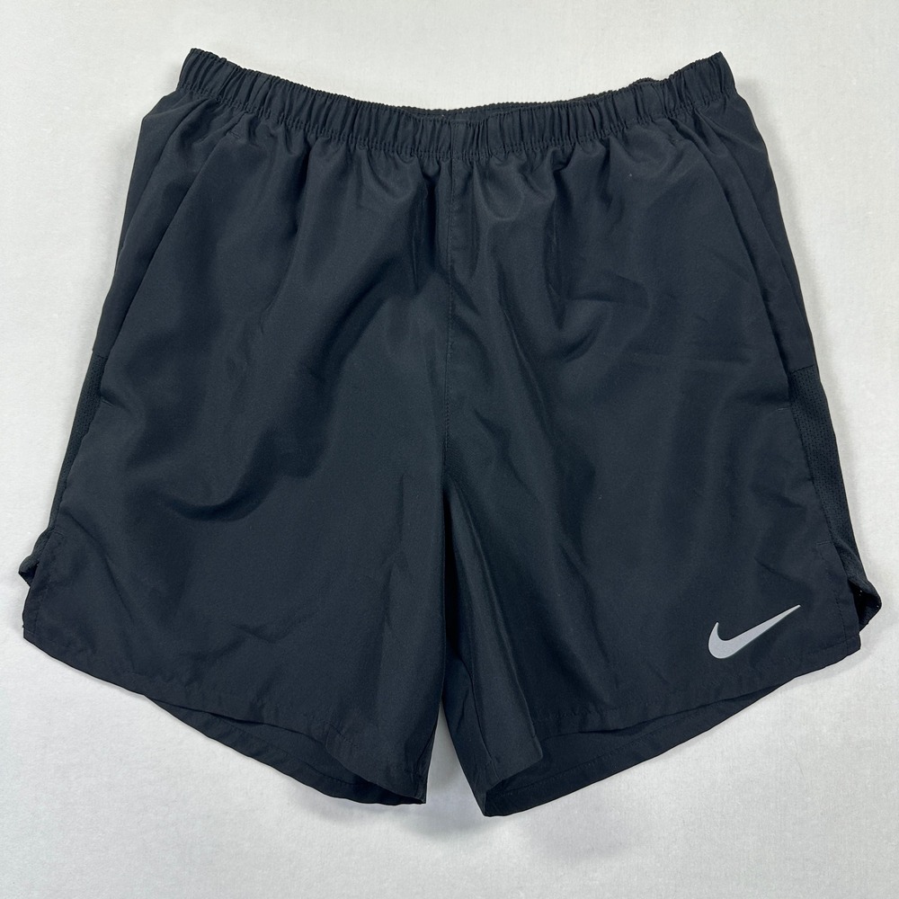 Nike Challenger Running Shorts L Black Lined Pockets Athletic Gym Training Sz S